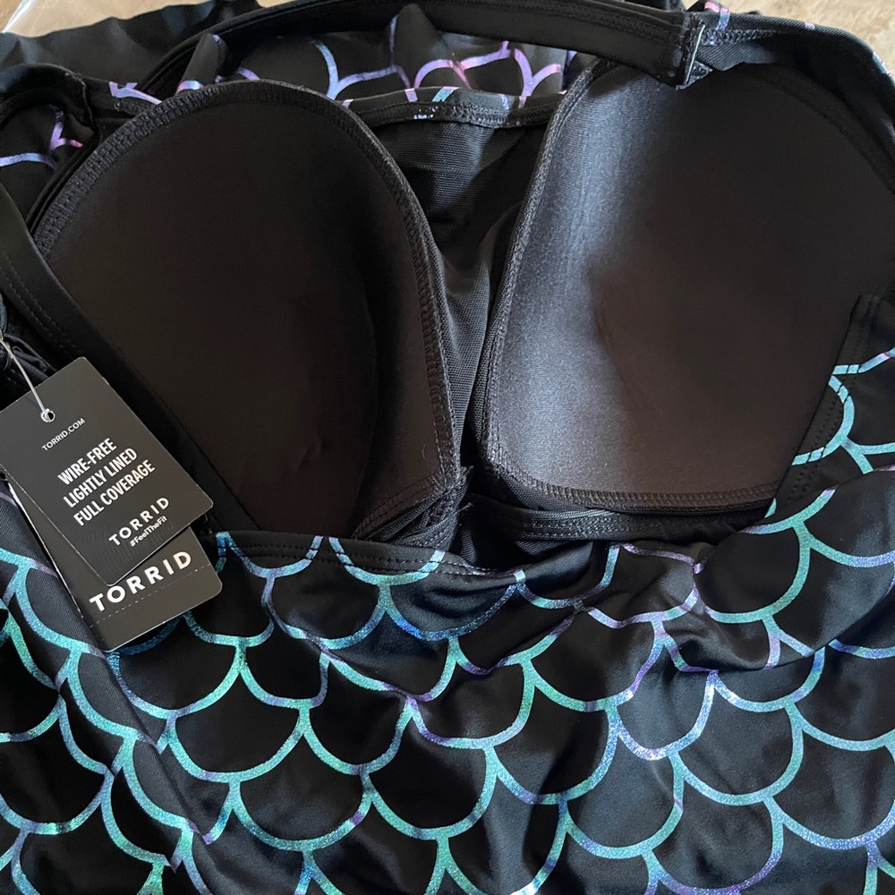 NWT TORRID MERMAID SIDE TIE SWIM DRESS - Picture 10 of 10